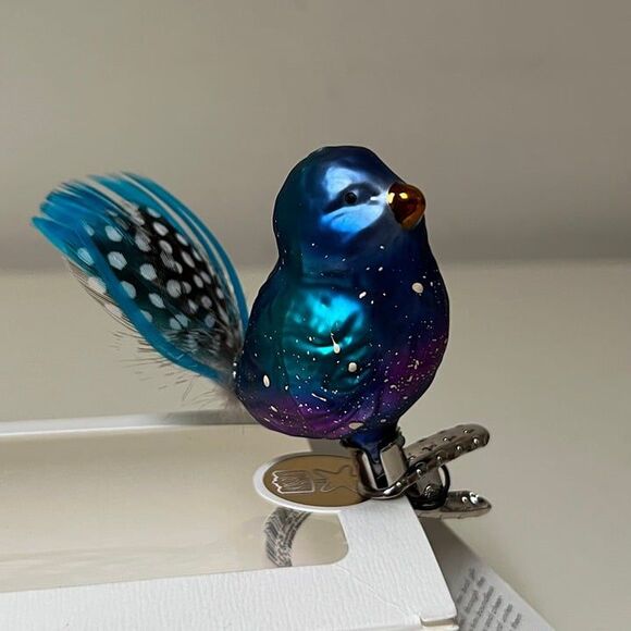 Inge-Glas Belinda Bluebird German Glass Christmas Tree Ornament - Picture 4 of 12